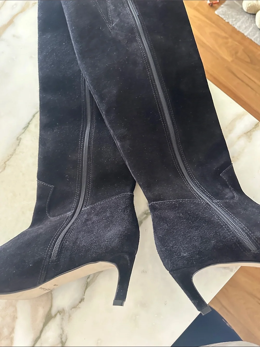 Matisse Black Suede Over-the-Knee Pointed Toe Boots